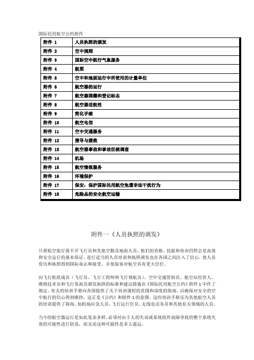 国际民用航空公约附件