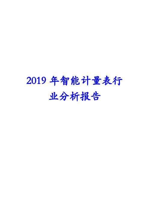 2019年智能计量表行业分析报告