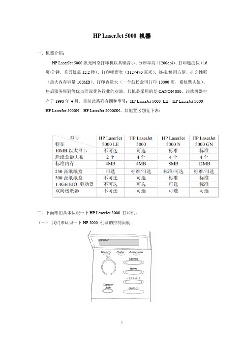 HP LaserJet 5000 机器(简化)