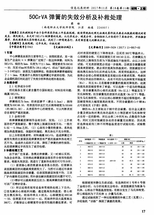 50CrVA弹簧的失效分析及补救处理