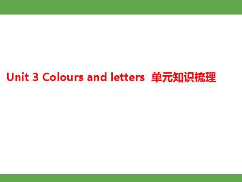 Unit 3 Colours and letters  单元知识梳理课件冀教版2024英语三年级上册