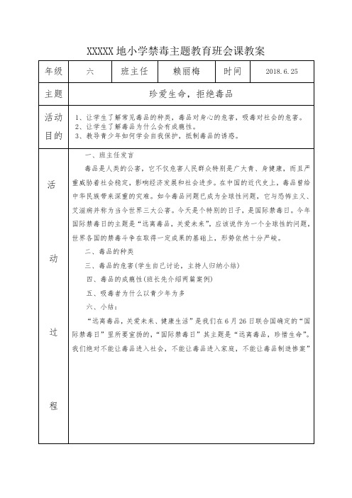 六年级禁毒教育主题班会18年等.doc