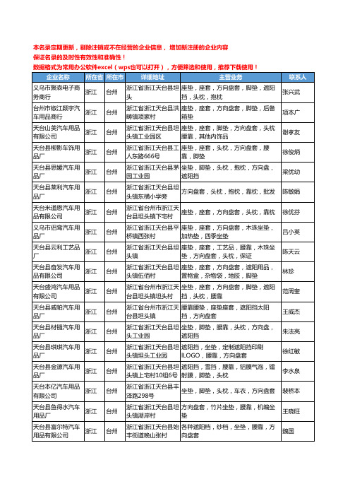 2020新版浙江省台州汽车内饰工商企业公司名录名单黄页联系方式大全423家