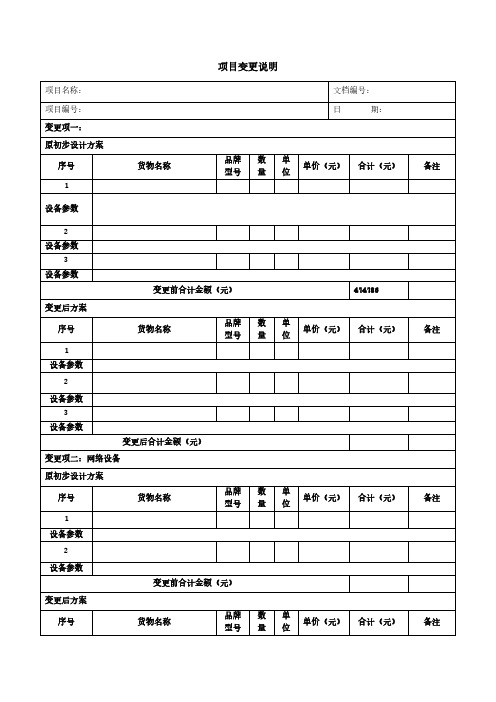 项目变更单一项目变更说明(学习参考版本)