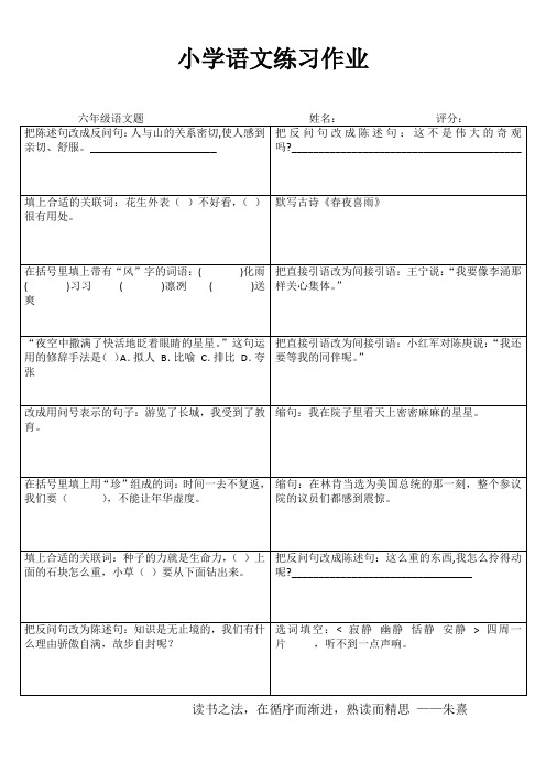 小学语文精作细练习题I (33)