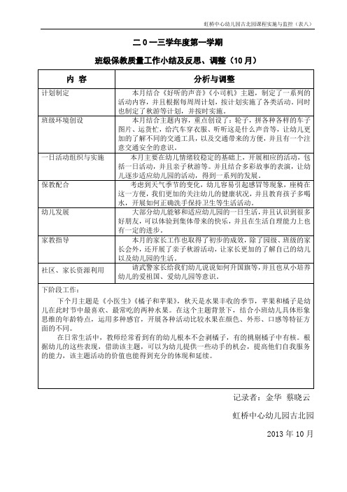 幼儿园小班保教质量分析