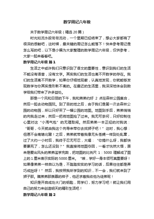 关于数学周记六年级（精选20篇）