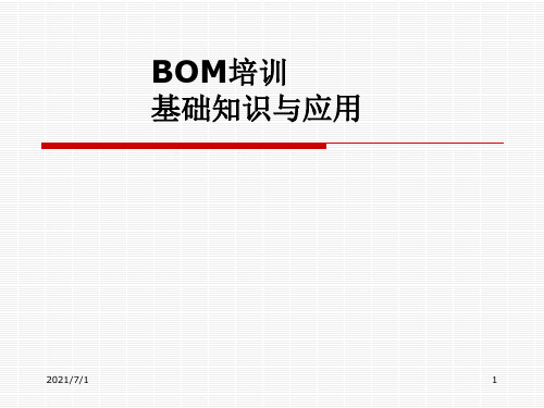 用友U8软件BOM培训资料