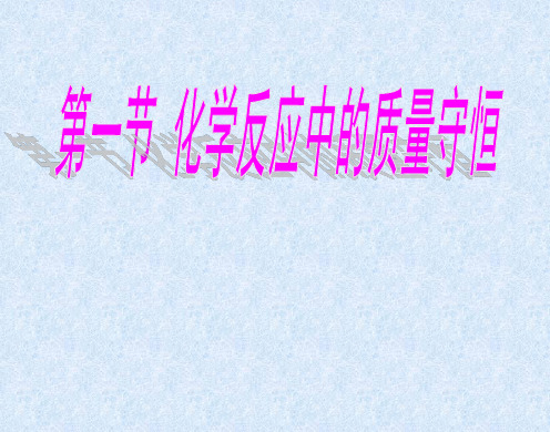 鲁教版九年级上册化学 5.1 化学反应中的质量守恒 课件(共20张PPT)