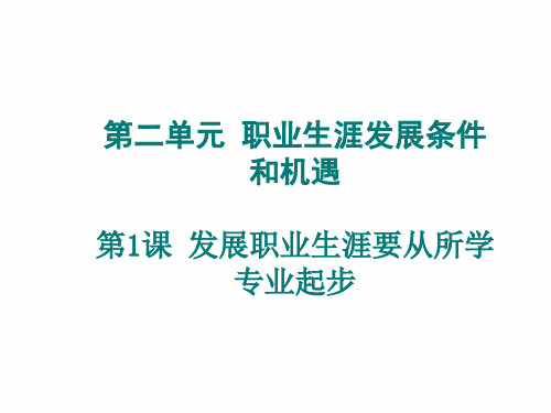 发展职业生涯要从所学专业起步