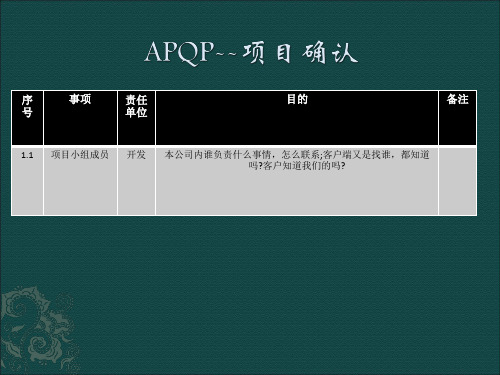 APQP-项目阶段讲解