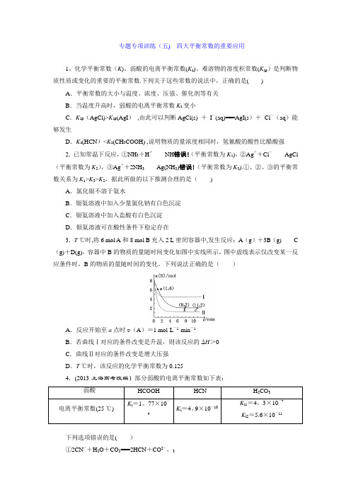 专题专项训练(五) 四大平衡常数的重要应用【范本模板】