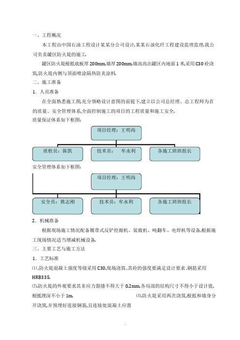 防火堤施工方案设计