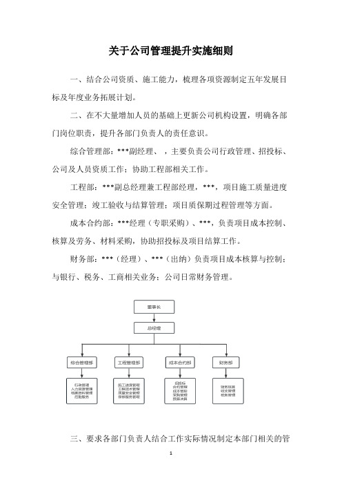 2024年关于公司管理提升实施细则