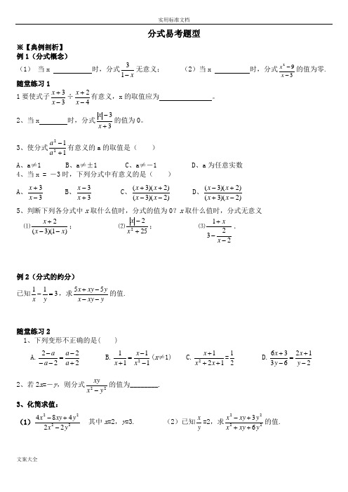 分式方程重点题型