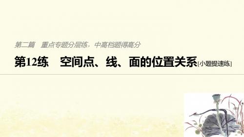 (江苏专用)2019高考数学二轮复习第二篇第12练空间点、线、面的位置关系课件理