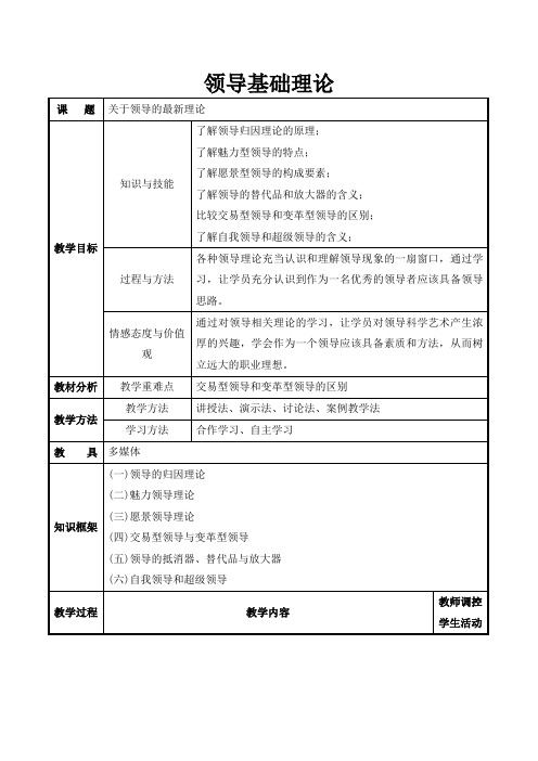 关于领导的最新理论