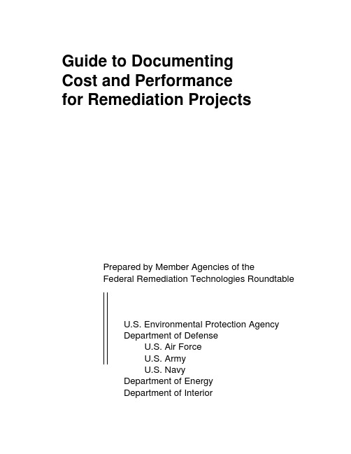 Guide to Documenting Cost and Performance for Remediation Projects