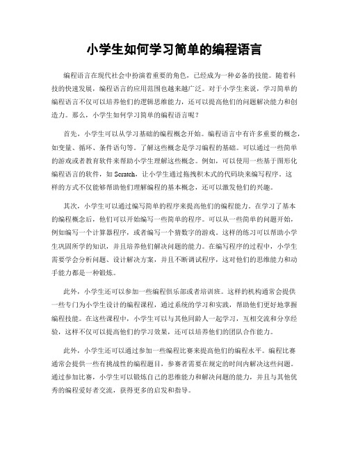 小学生如何学习简单的编程语言