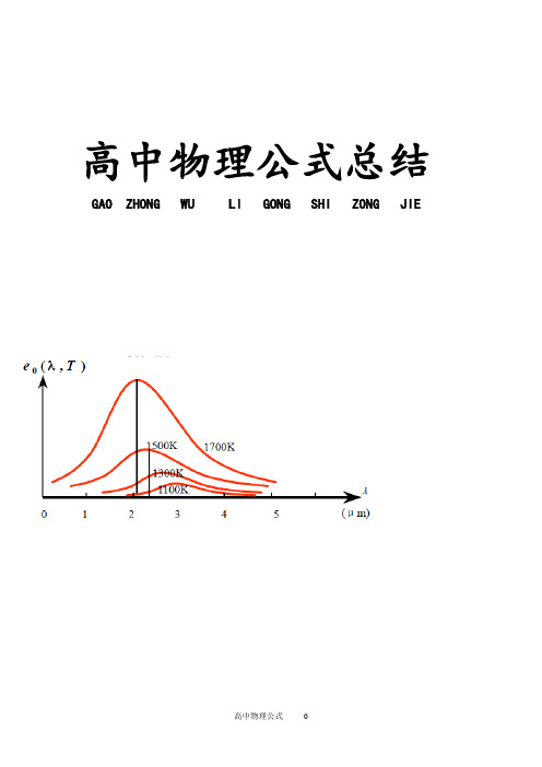 高中物理公式总结+解题方法指导