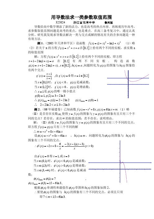 导数法解一类含参数问题(鲁兴冠)