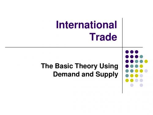 国际贸易专业英语 introduction 4(demand and supply)