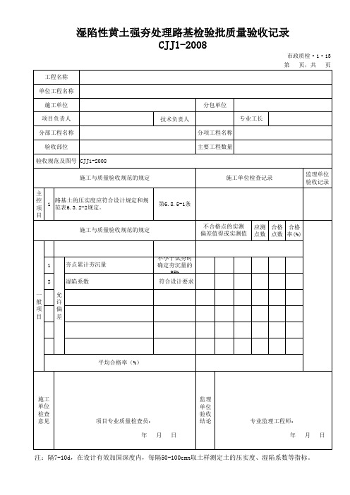 217-218湿陷性黄土强夯处理路基检验批质量验收记录市政质检.1.13