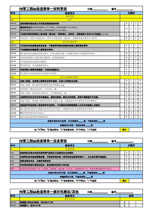 PE管质量检查