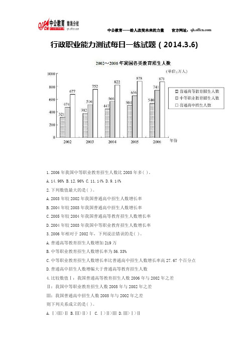 行政职业能力测试每日一练试题