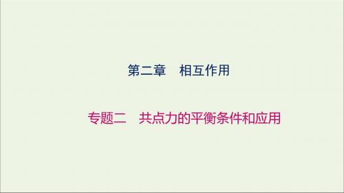 2019高考物理大一轮复习第2章专题二共点力的平衡条件和应用课件