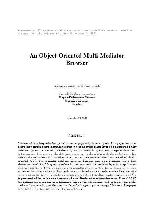 An Object-Oriented Multi-Mediator