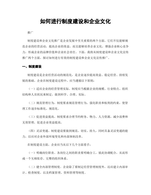 如何进行制度建设和企业文化