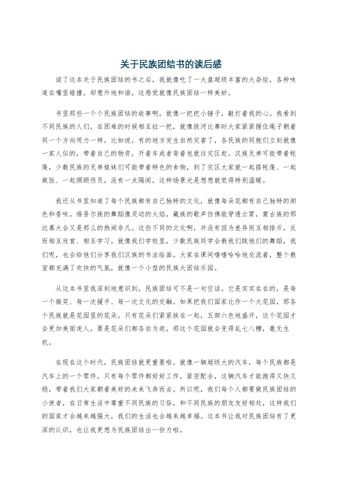 关于民族团结书的读后感