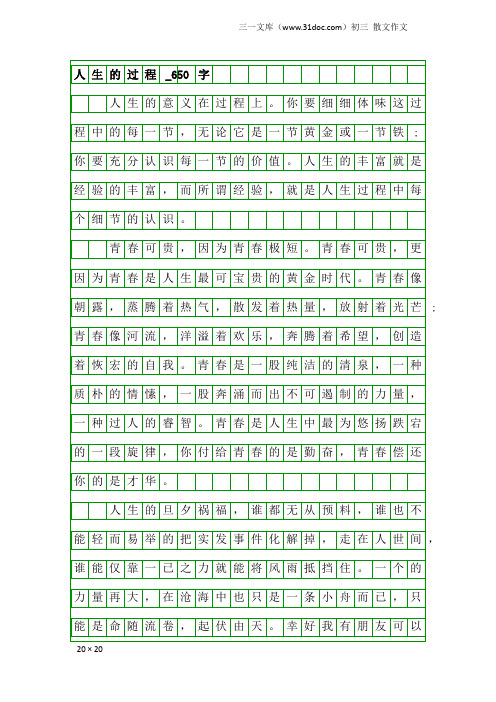 初三散文作文：人生的过程_650字