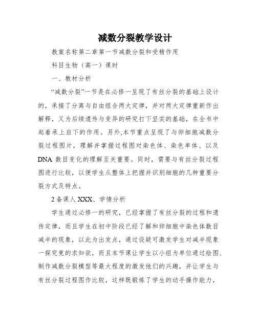 减数分裂教学设计