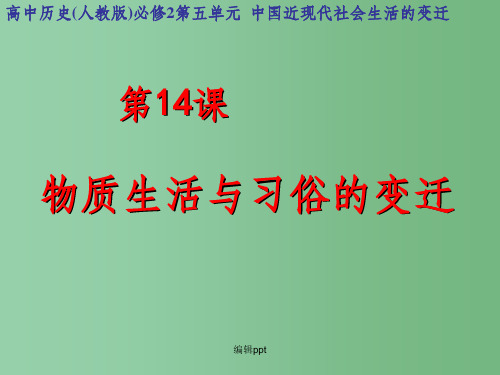 高中历史 5.1 物质生活与习俗的变迁课件29 新人教版必修2