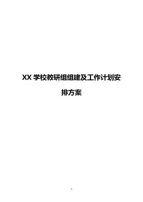 XX学校教研组组建及工作计划安排方案