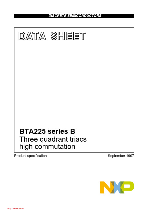 BTA225-800B,127;BTA225-600B,127;中文规格书,Datasheet资料