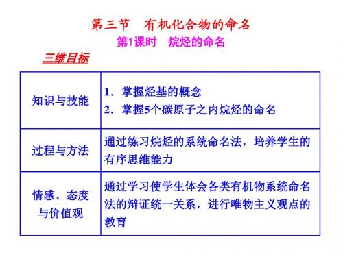 烷烃的命名 课件  高中化学课件