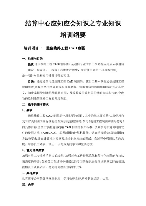 结算中心应知应会知识之专业知识培训纲要