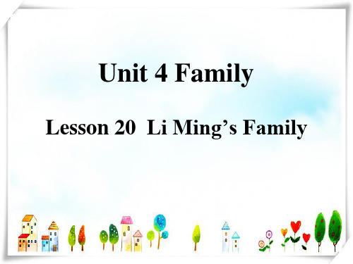 英语Lesson 20 Li Ming's Family-课件