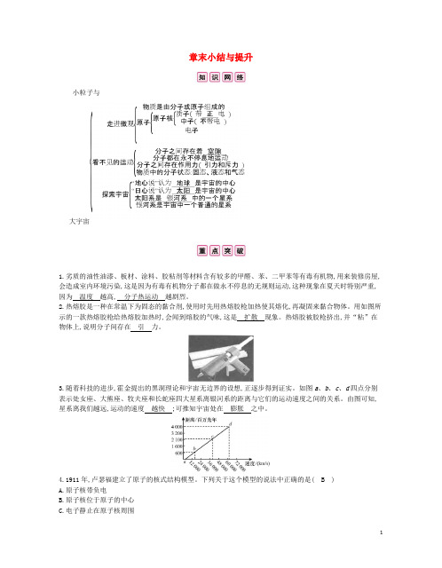 农安县第八中学八年级物理全册 第十一章 小粒子与大宇宙章末小结与提升分层精炼 沪科版