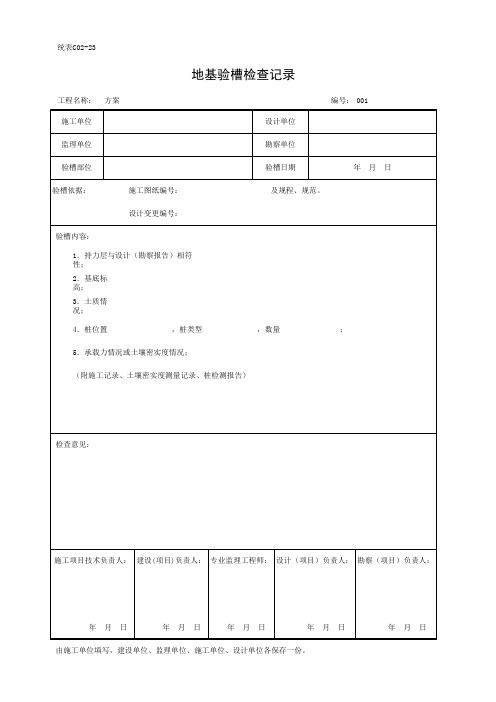 63、统表C02-23地基验槽检查记录