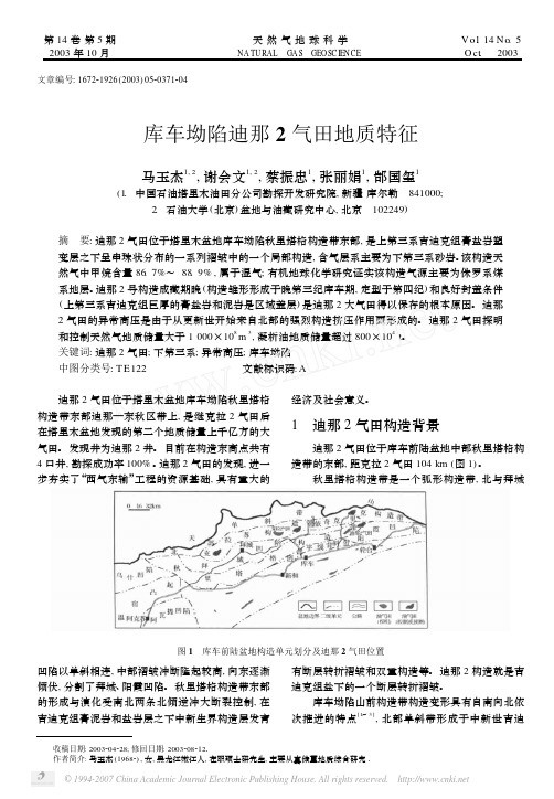 库车坳陷迪那2气田地质特征