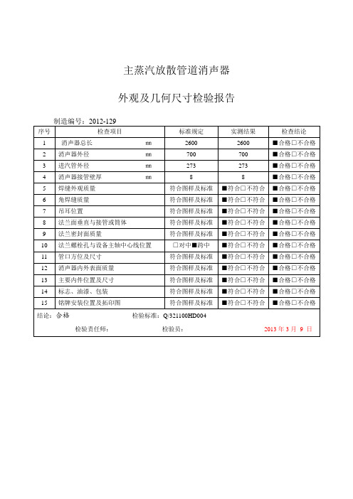 消声器检验报告