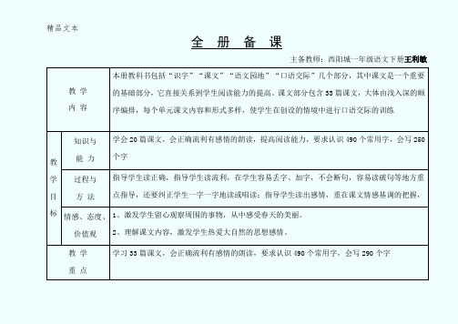 人教版一年级语文下册第六单元集体备课电子教案