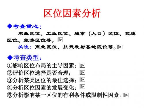 高三地理区位因素分析