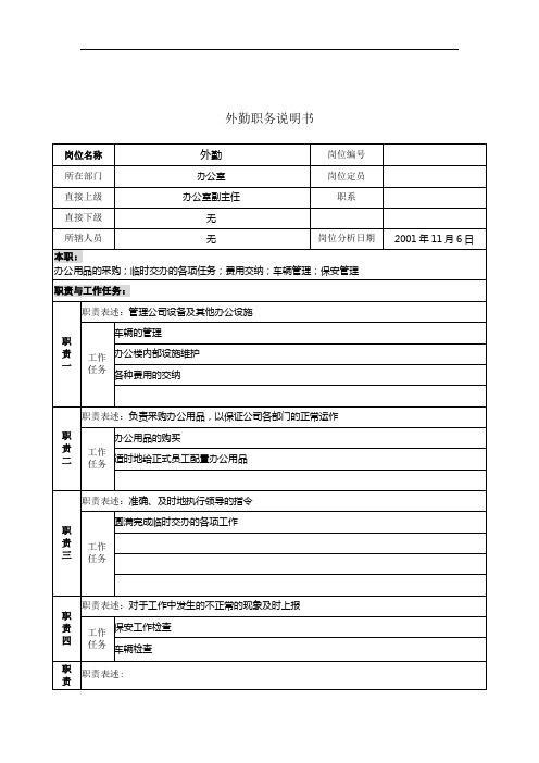 【专业文档】外勤职务说明书.doc