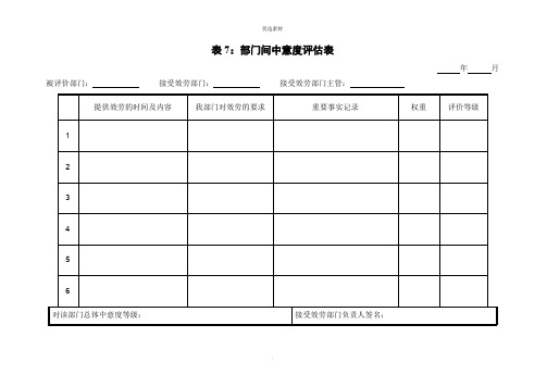 满意度评估表