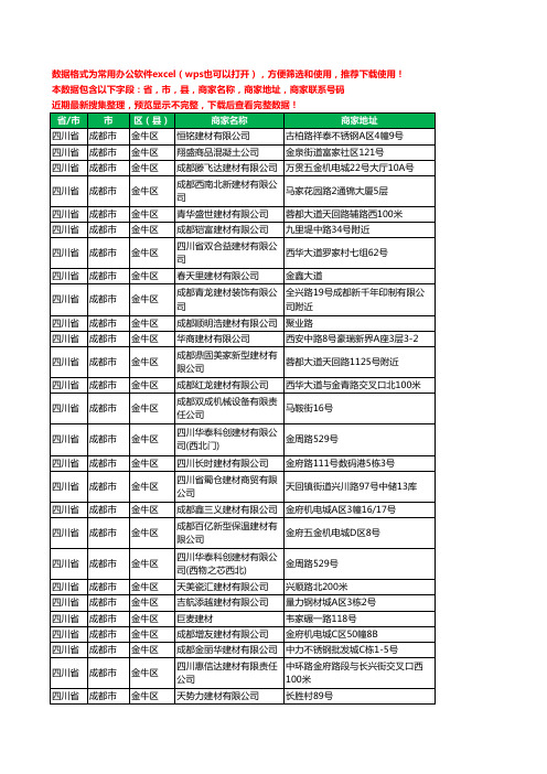 2020新版四川省成都市金牛区建材有限公司工商企业公司商家名录名单黄页联系电话号码地址大全197家